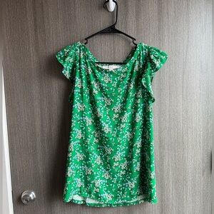 LOFT Floral Short Sleeve Blouse - XS